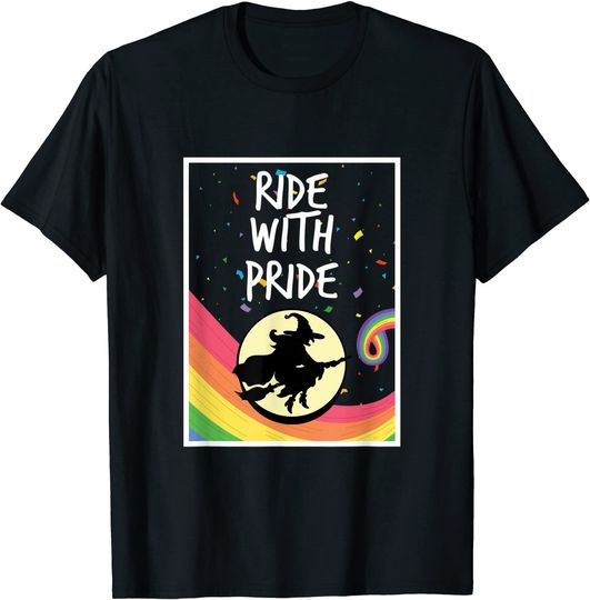 Discover Halloween Pride Bruxa - Bandeira de Arco-Iris Gay T-shirt