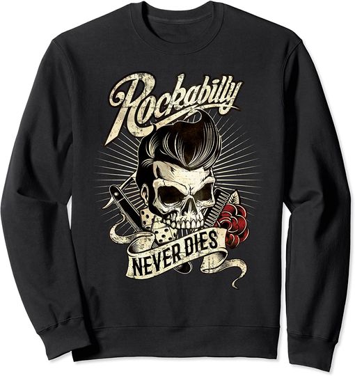 Discover Suéter Sweatshirt Rockabilly Nunca Morre