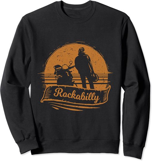 Discover Suéter Sweatshirt Retro Rock N Roll Rockabilly Amante De Las Motos Biker