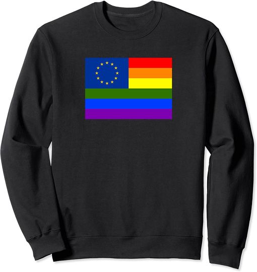 Discover Suéter Sweatshirt Unissexo LGBT Bandeira Europeia