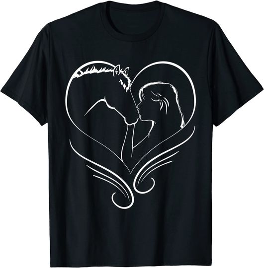 Discover T-shirt Estampada Rapariga e Cavalo | Camiseta Masculina Feminina