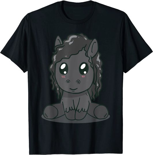 Discover T-shirt Estampada Cavalo Preto Engraçado | Camiseta Unissexo
