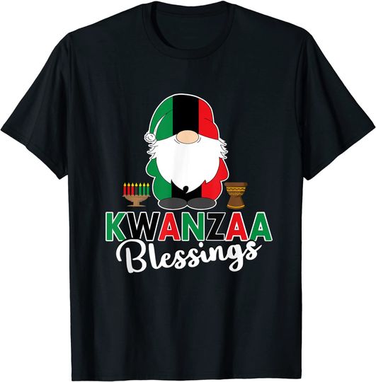 Discover T-shirt Masculino Feminino Gnomos Kwanzaa Blessings Presente Ideal
