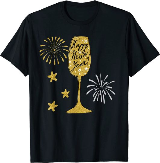 Discover T-shirt Camiseta Manga Curta Véspera De Ano Novo Fogos De Artifício Na Véspera De Ano Novo