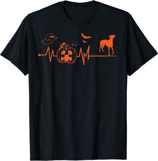 Discover T-shirt Unissexo Presente para o Halloween Batimentos do Coração Galgo