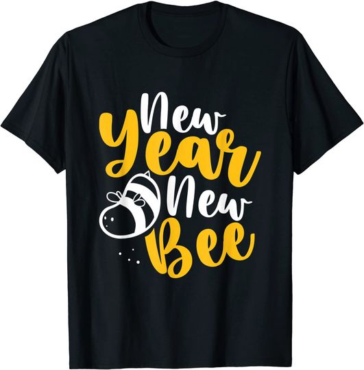 Discover T-shirt Camiseta Manga Curta Véspera De Ano Novo Nuevo Año Nuevo Bee