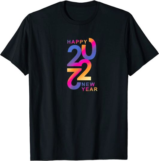 Discover T-shirt Camiseta Manga Curta Véspera De Ano Novo Camiseta de Feliz Ano Novo 2022