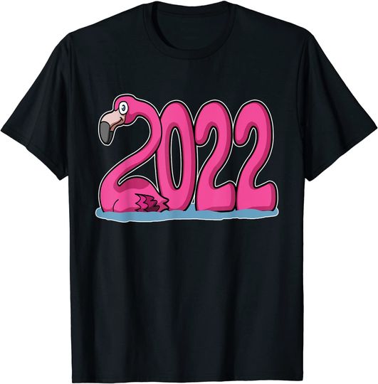 Discover T-shirt Camiseta Manga Curta Véspera De Ano Novo 2022 Camiseta Flamenco de Ano Novo