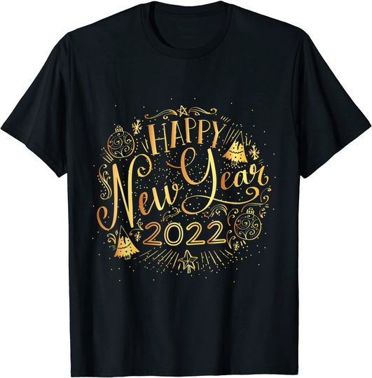 Discover Feliz Ano Novo 2022 T-shirt Camiseta Manga Curta Véspera De Ano Novo