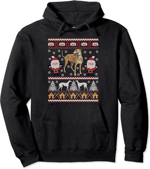 Discover Hoodie Sweater com Capuz Presente de Natal para Amantes de Animal Galgo