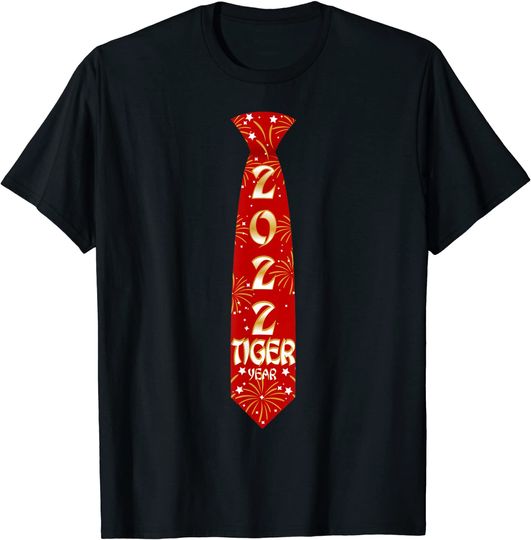Discover T-shirt Camiseta Manga Curta Véspera De Ano Novo Ano de Tigre 2022