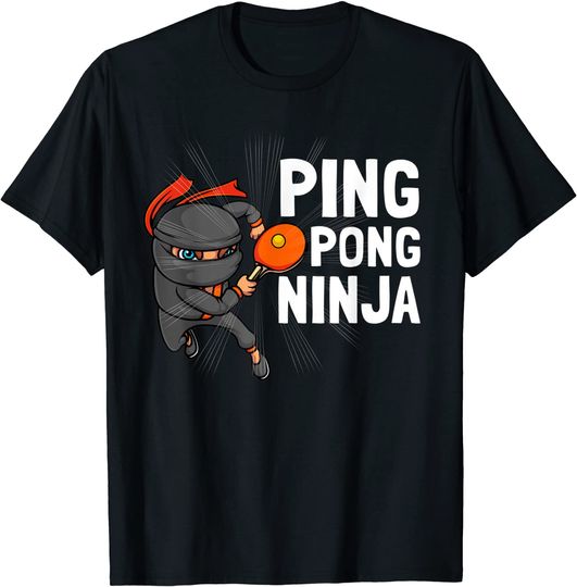 Discover T-shirt Camiseta Manga Curta Ping Pong Presente Divertido De Ping Pong Para Os Jogadores De Ténis De Mesa Frescos Das Mulheres Dos Homens