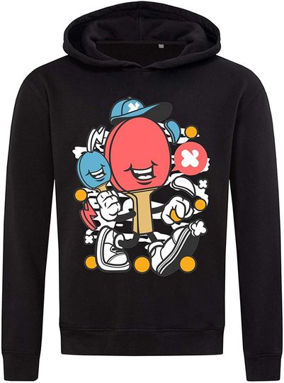 Discover Hoodie Sweater Com Capuz Ping Pong Iprints Cartoon Style Ping Pong Paddle