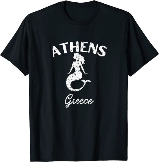 Discover Atenas, Grécia Sereia | T-shirt Unissexo Vintage