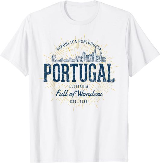 Discover T-shirt Camiseta Manga Curta Restauração da Independência Estilo Retro Vintage Portugal
