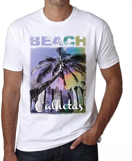 Discover T-Shirt para Homem Camiseta Manga Curta Calheta Beach Palm
