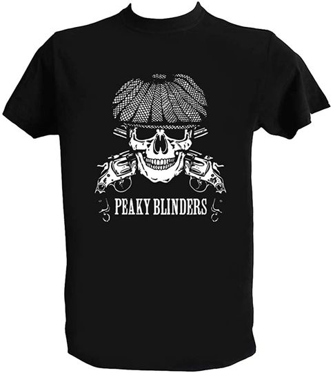 Discover T-Shirt Camiseta Manga Curta Desconocido Peaky Blinders Crânio Homem Criança Mulher