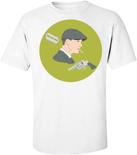 Discover T-Shirt Camiseta Manga Curta Finest Camiseta para Hombre Imprime O Retrato Da Pistola Tommy Razor