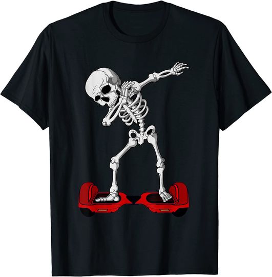 Discover T-Shirt Camiseta Manga Curta Dabbing Skeleton Hoverboard Regalos Halloween Hoverboard