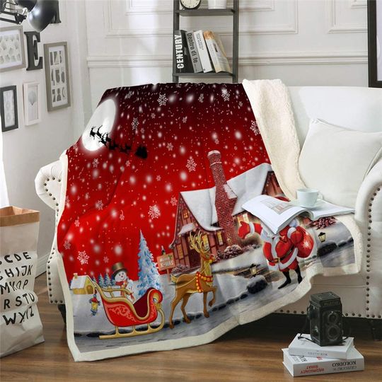 Cobertor de Natal Manta Santa Claus