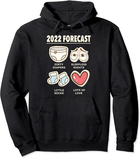 Discover Hoodie Sweater Com Capuz Provisão 2022 2022 Pronóstico Nueva Mamá Papá Esperando Anuncio Bebé
