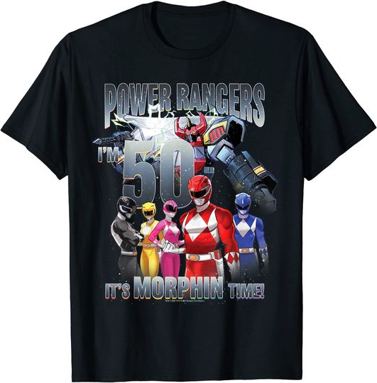 Discover T-shirt Unissexo Power Rangers I'm 50 It's Morphin' Time