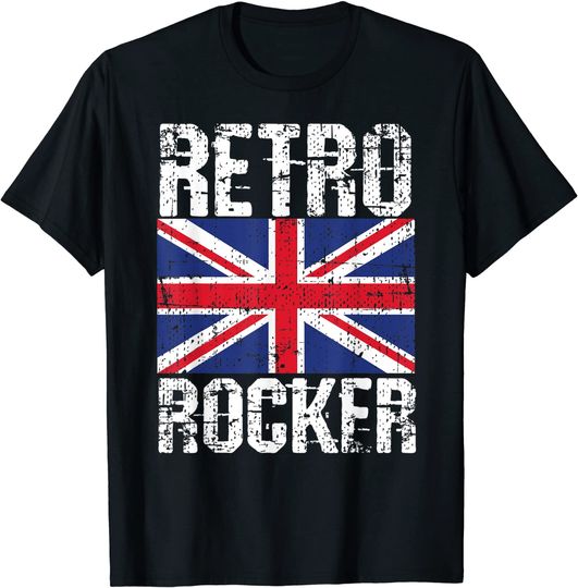 Discover T-shirt para Homem e Mulher Retro Rocker Londres