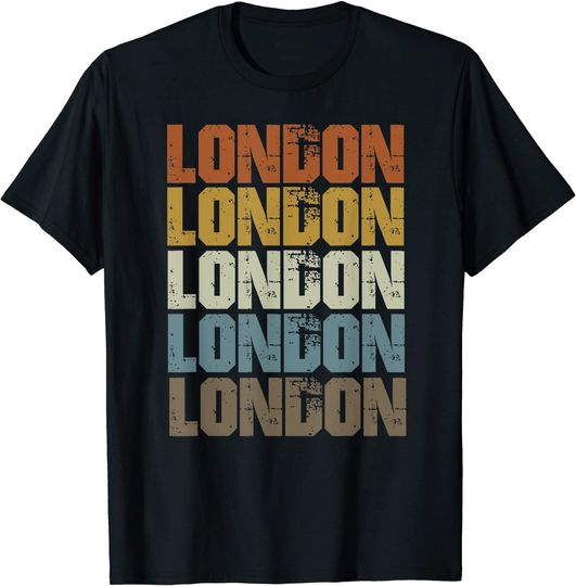 Discover T-shirt para Homem e Mulher Estilo Retrô Londres