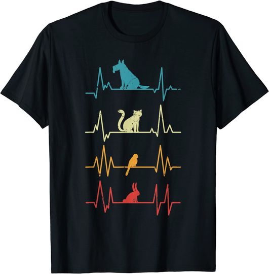 Discover T-Shirt Pet Sitting Observador De Animais De Estimação Heartbeats