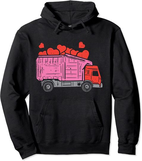 Discover Corações de Caminhão de Lixo Hoodie Sweater Com Capuz Dia Dos Namorados