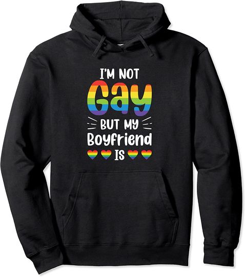 Discover Eu não Sou Gay Mas o Meu Namorado é Casal Orgulho  LGBT Hoodie Dia Dos Namorados