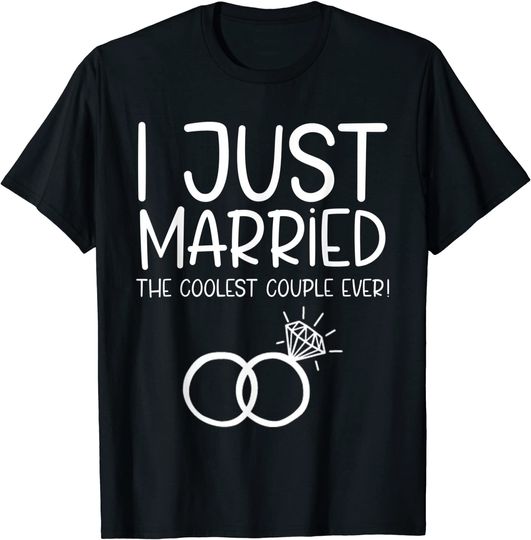Discover Acabei de Casar o Oficial de Casamento de Casal T-Shirt Dia Dos Namorados
