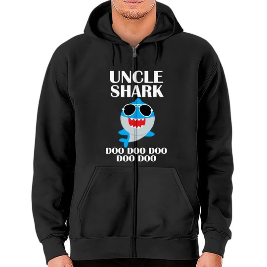 Discover Hoodies com Fecho-éclair Unissexo Uncle Shark Doo Doo Doo Presente para o Tio