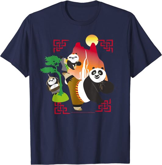 Discover Kung Fu Panda Po And Bao Training Sunset T-shirt