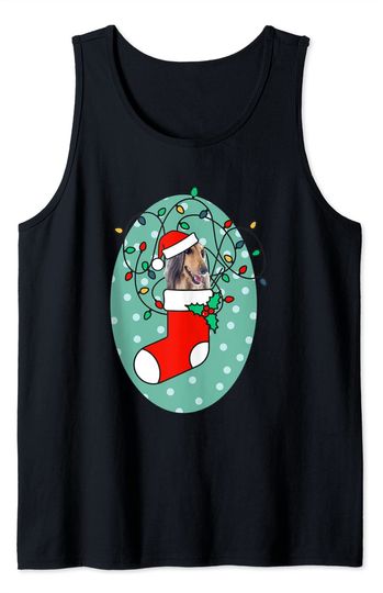 Discover Camisola sem Mangas Masculina Feminina Cão em Meia de Natal