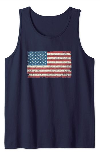 Discover Camisola sem Mangas Unissexo Vintage Bandeira Vermelho Branco Azul Bandeira dos Estados Unidos