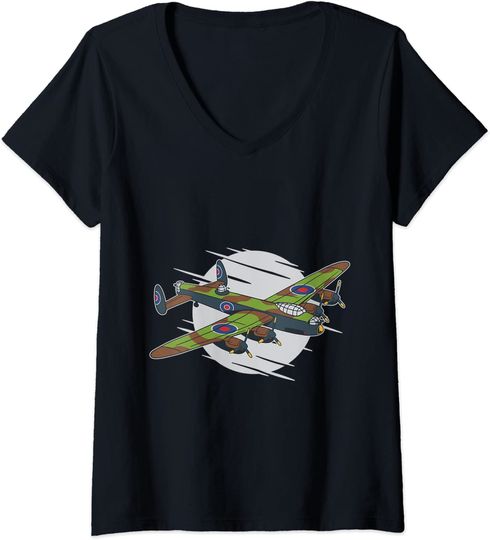 Discover T-shirt para Mulher Decote em V Avião Desenho