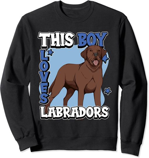Discover Suéter Sweatshirt Para Homem E Mulher Criança Labrador Castanho This Boy Loves Labradors