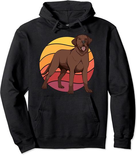 Discover Retro Sunset  Hoodie Sweater Com Capuz Labrador Castanho