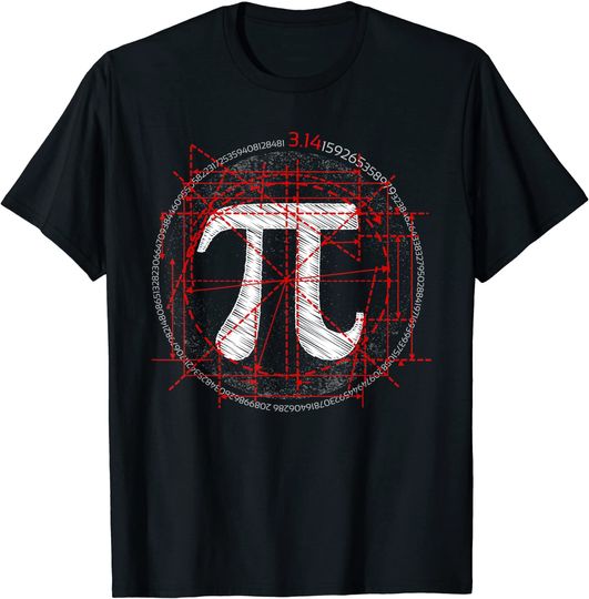 Discover T-shirt para Homem e Mulher Número Pi Símbolo Matemático