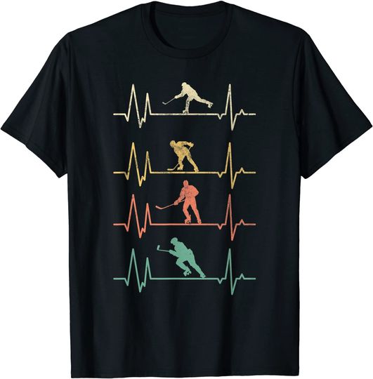 Discover T-shirt para Homem e Mulher Patins Em Linha Batimentos do Coração Presente Ideal