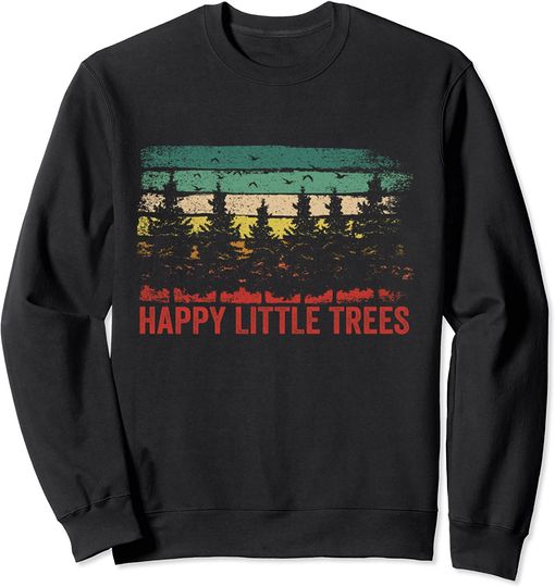 Discover Suéter Sweatshirt Bob Ross Happy Little Tree Bob Style Vintage Forests Earth Day