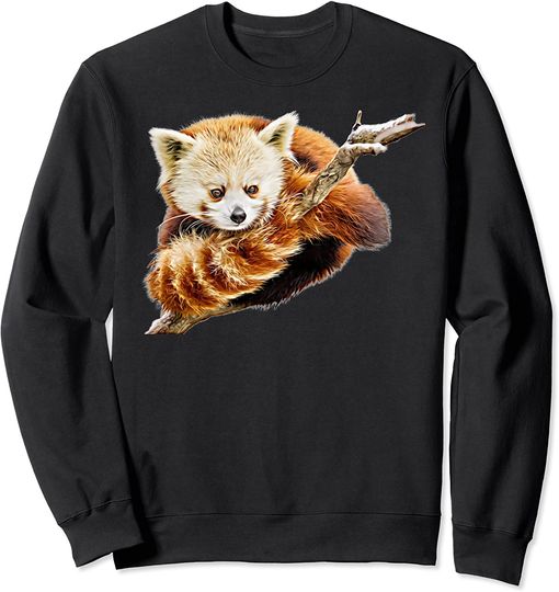 Discover Suéter Sweatshirt Filtro De Pintura A Óleo Moletom Bonito Do Panda Vermelho