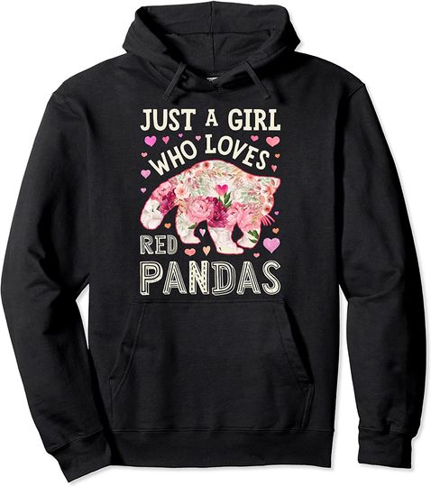 Hoodie Sweater Com Capuz Floral Da Flor Do Panda Vermelho Apenas Uma Garota Que Ama Os Pandas Vermelhos
