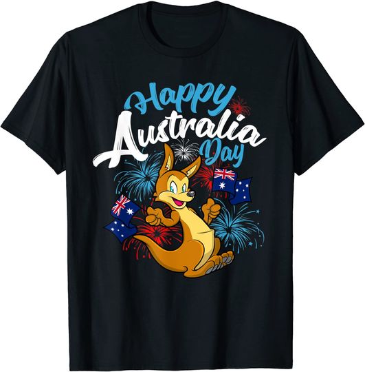 Discover T-shirt Para Homem E Mulher Criança Feliz Dia da Austrália Bandeira Australiana