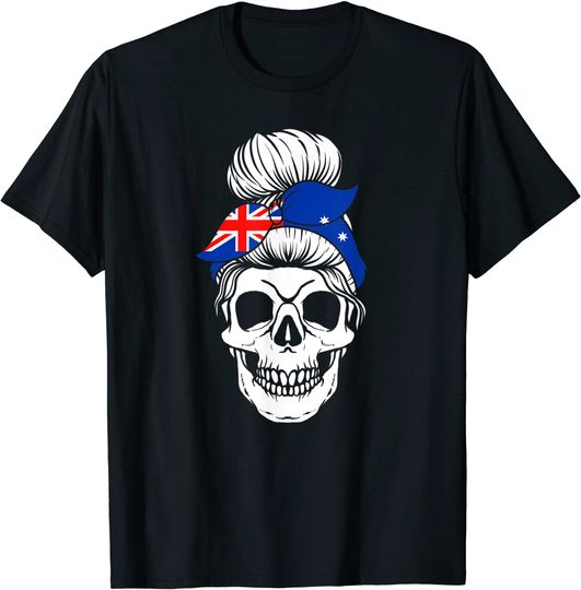 Discover Cráneo Calavera Bandeira Australia T-shirt Para  Mulher
