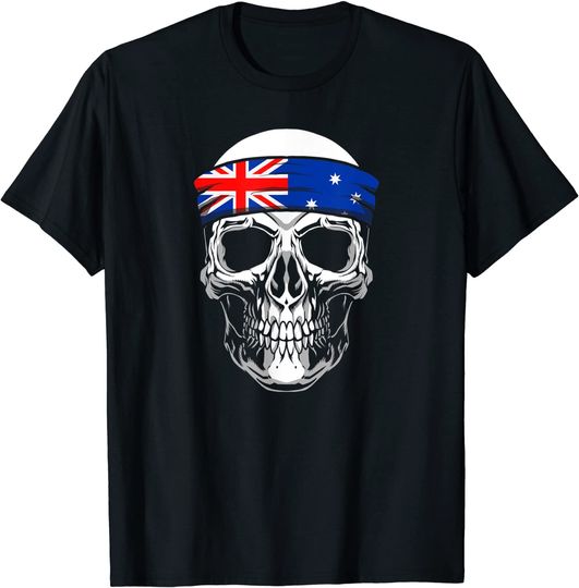 Discover T-shirt Para Homem Cráneo Calavera Bandeira Australia