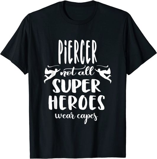 Discover T-shirt Unissexo Super-heróis Presente para Pessoa Que Gosta de Piercing Corporal