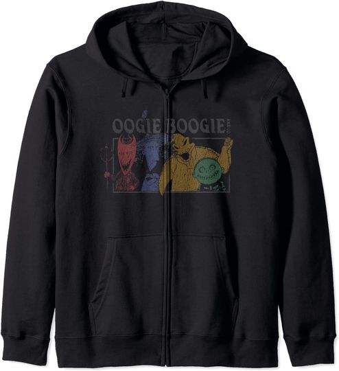 Discover Hoodie Sweater Com Capuz Fecho-Éclair Nightmare Before Christmas Oogie Boogie And Co. Faded