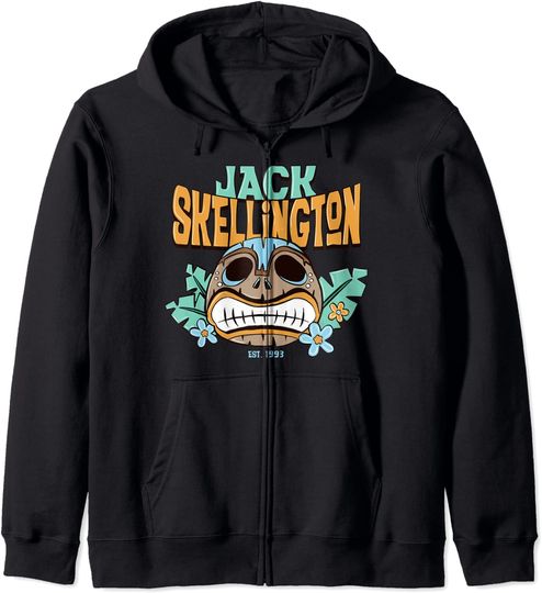 Discover Nightmare Before Christmas Jack Skelington Tiki Jack Face Hoodie Sweater Com Capuz Fecho-Éclair